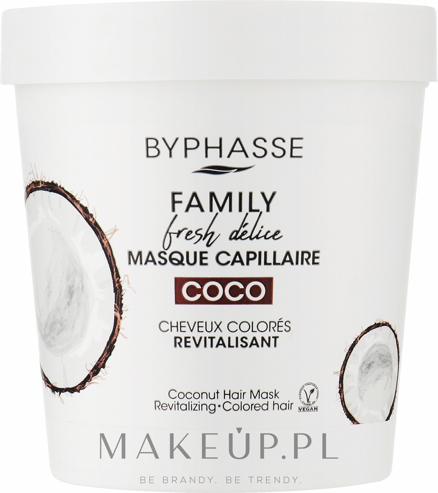 Maska do włosów farbowanych z kokosem - Byphasse Family Fresh Delice Mask  — Zdjęcie 250 ml