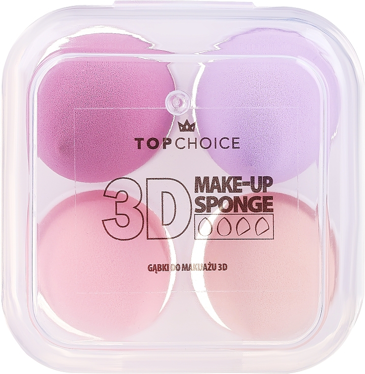 Gąbki do makijażu, 4 szt. - Top Choice 3D Make-up Sponge  — Zdjęcie N2