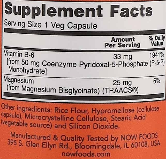 Witaminy P-5-P, 50 mg - Now Foods P-5-P Nervous System Health — Zdjęcie N3