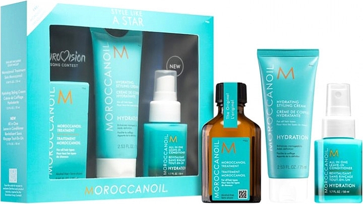 Zestaw - Moroccanoil Style Like a Star (h/cr/75ml + cond/50ml + oil/25ml) — Zdjęcie N1