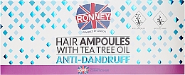 Przeciwłupieżowe ampułki do włosów z olejkiem z drzewa herbacianego - Ronney Professional Hair Ampoules With Tea Tree Anti-Dandruff — Zdjęcie N1