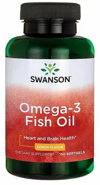 Suplement diety Omega-3 o smaku cytrynowym - Swanson Omega-3 Fish Oil Lemon Flavour 1000mg — Zdjęcie N2