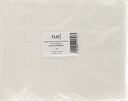 Serwetki papierowe do manicure, laminowane, odporne na wilgoć, 40 x 32 cm, 50 szt., białe - Tufi Profi Premium — Zdjęcie N1