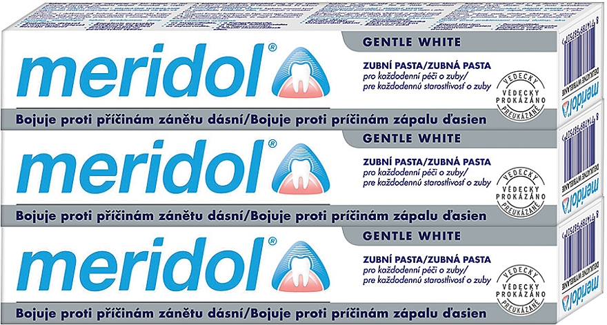 Pasta do zębów - Meridol Gentle White (3x75ml) — Zdjęcie N1