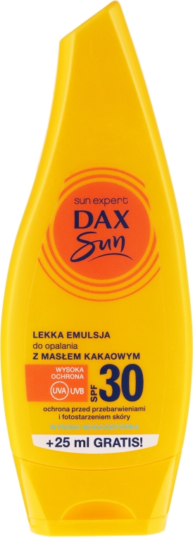 Lekka emulsja do opalania z masłem kakaowym - Dax Sun Body Emulsion SPF 30  — Zdjęcie N1