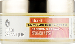 Krem przeciwzmarszczkowy - Khadi Organique Saffron Papaya Anti Wrinkle Cream — Zdjęcie N1