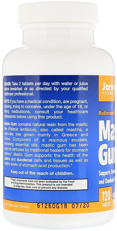 PRZECENA! Wyciąg z żywicy mastyksowej w tabletkach - Jarrow Formulas Mastic Gum * — Zdjęcie N5