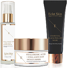 Zestaw - Eclat Skin London Hyaluronic Acid & Collagen + Gold 24K (f/ser/60ml + f/cream/50ml + f/mask/50ml) — Zdjęcie N1