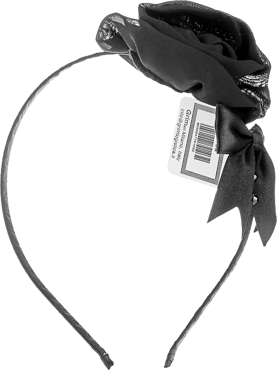 Opaska do włosów 103 Black Rose Accent - Moliabal Milano Hair Band — Zdjęcie N1