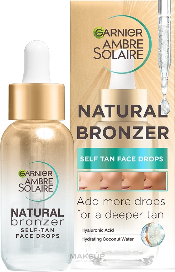 Krople samoopalające do twarzy - Garnier Ambre Solaire Natural Bronzer Self-Tan Face Drops — Zdjęcie 30 ml