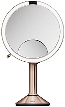 Okrągłe lustro sensoryczne, 20 cm - Simplehuman Sensor Touch Control Trio Mirror Rose Gold — Zdjęcie N1