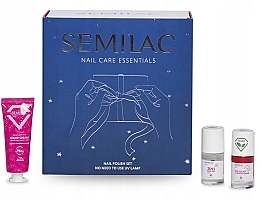 Zestaw - Semilac Nail Care Essential (h/cr/25ml + nail/base&top/7ml + nail/polish/7ml) — Zdjęcie N1