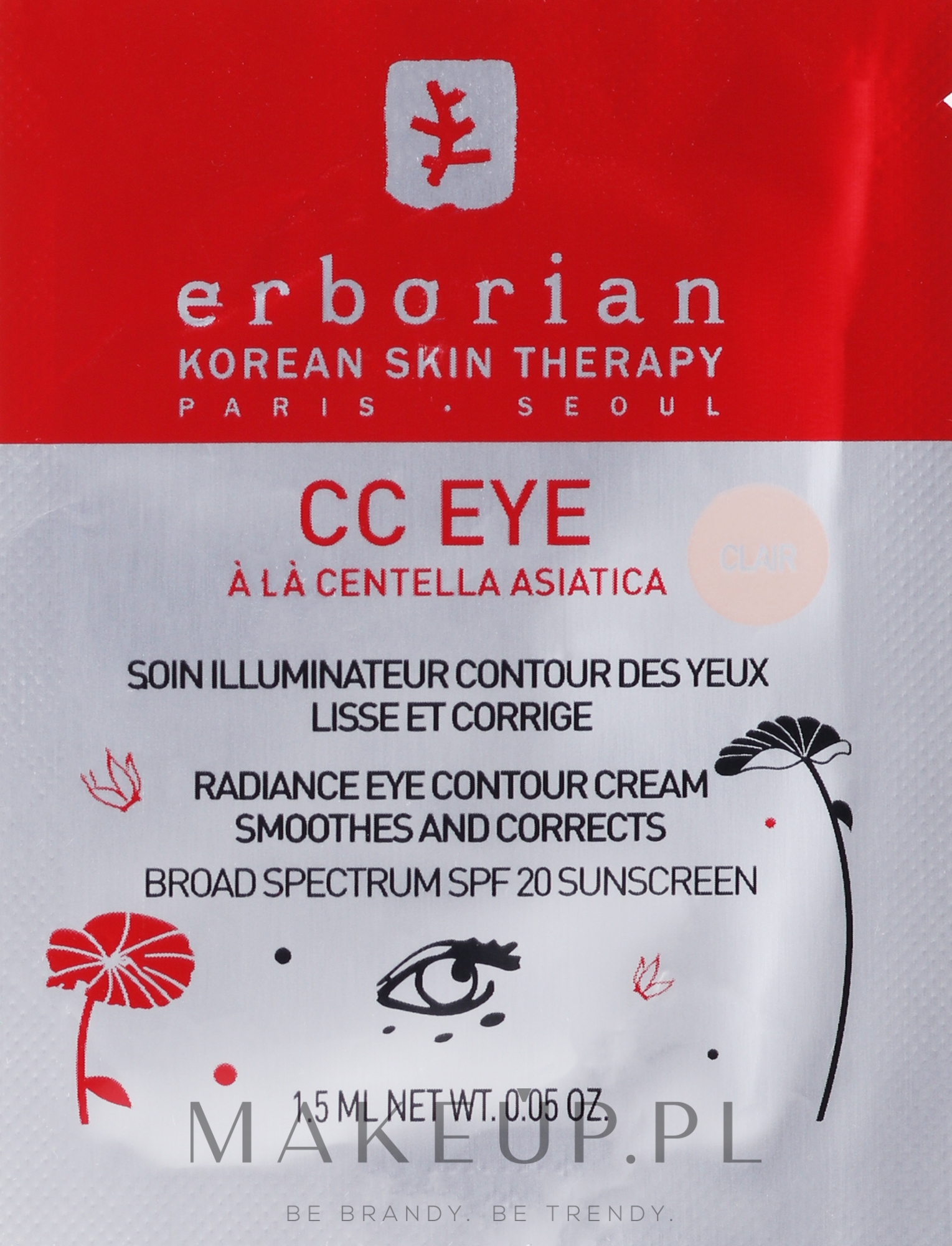 Krem pod oczy - Erborian CC Eye Radiance Contour Cream SPF 20 (próbka) — Zdjęcie Clair