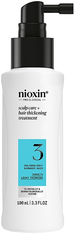 Produkt do pielęgnacji skóry głowy i włosów suchych - Nioxin Pro Clinical System 3 Scalp + Hair Thickening Treatment — Zdjęcie N1