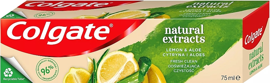 Zestaw - Colgate Natural Extracts Ultimate Fresh Clean Lemon & Aloe Trio (toothpaste/3x75ml) — Zdjęcie N2