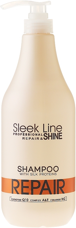Regenerujący szampon z jedwabiem do włosów - Stapiz Sleek Line Repair — Zdjęcie N4