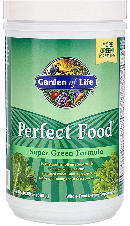 Zielone warzywa w proszku - Garden of Life Perfect Food Super Green Formula — Zdjęcie N1