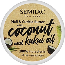 Masełko do skórek i paznokci z olejkiem kokosowym - Semilac Nail Care Coconut and Kukui Oil — Zdjęcie N1