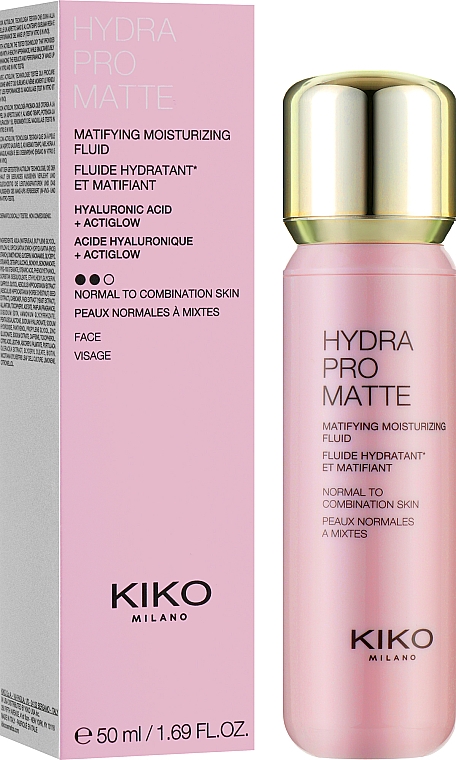 Nawilżający fluid matujący do twarzy - Kiko Milano Hydra Pro Matte Moisturising Fluid — Zdjęcie N2