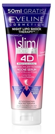 Superskoncentrowane nocne serum antycellulitowe z efektem ultradźwięków - Eveline Cosmetics Slim Extreme 4D