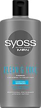 Kup Szampon z mentolem do włosów normalnych i przetłuszczających się dla mężczyzn - Syoss Men Cool & Clean Shampoo