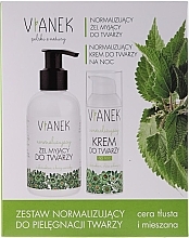 WYPRZEDAŻ Zestaw normalizujący do pielęgnacji twarzy - Vianek Seria zielona energetyzująca (gel 150 ml + cr 50 ml + mask 10 ml) * — Zdjęcie N1