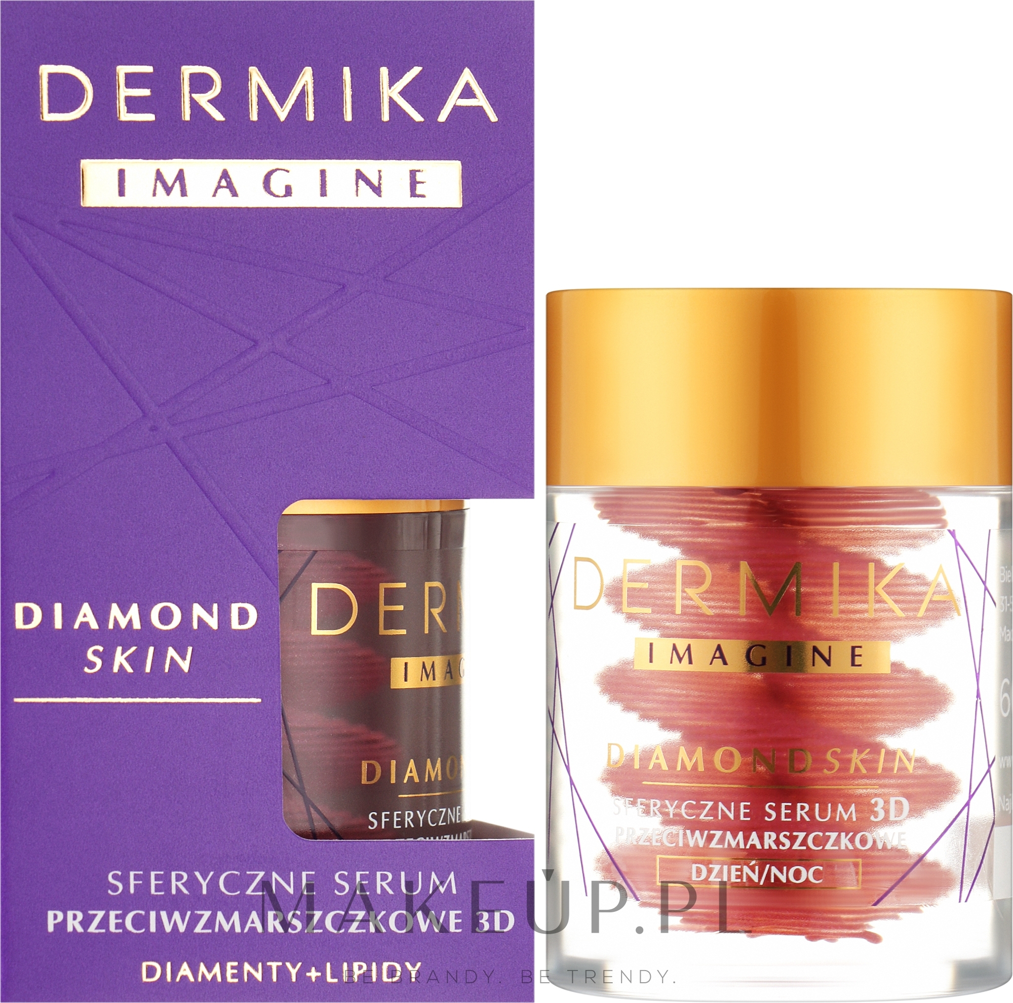 Serum przeciwzmarszczkowe - Dermika Imagine Diamond Skin Spherical Anti-wrinkle Serum 3D Day & Night — Zdjęcie 60 g