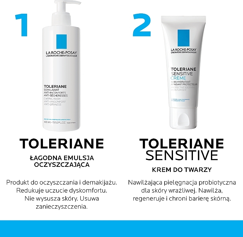 Zestaw do pielęgnacji twarzy - La Roche-Posay Toleriane (cr/gel/400ml + cr/40ml) — Zdjęcie N5