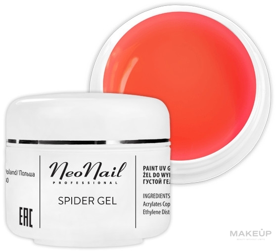 WYPRZEDAŻ Żel do paznokci - NeoNail Professional Spider Gel * — Zdjęcie Neon Orange