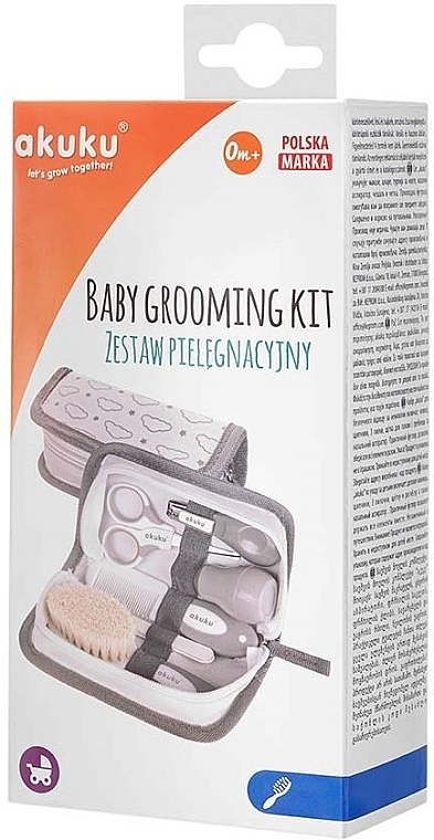 Zestaw do pielęgnacji niemowląt, szary - Akuku Hooligans Baby Care Starter Kit — Zdjęcie N4