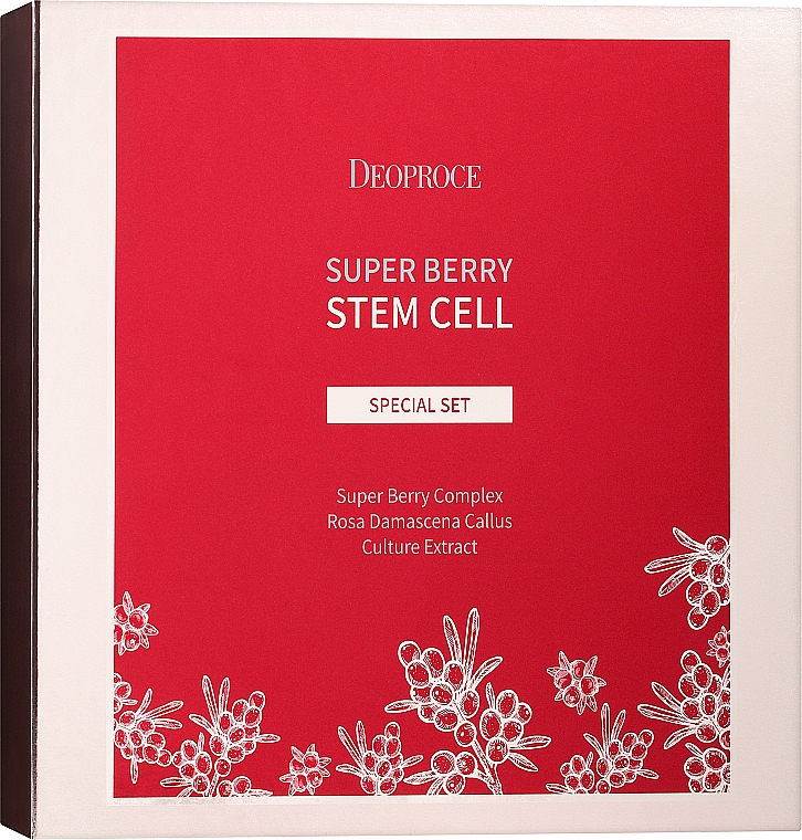 Zestaw - Deoproce Super Berry Stem Cell Special Set (f/lot/130ml + f/ess/130ml + f/cr/50ml + eyecr/10mlx2) — Zdjęcie N1