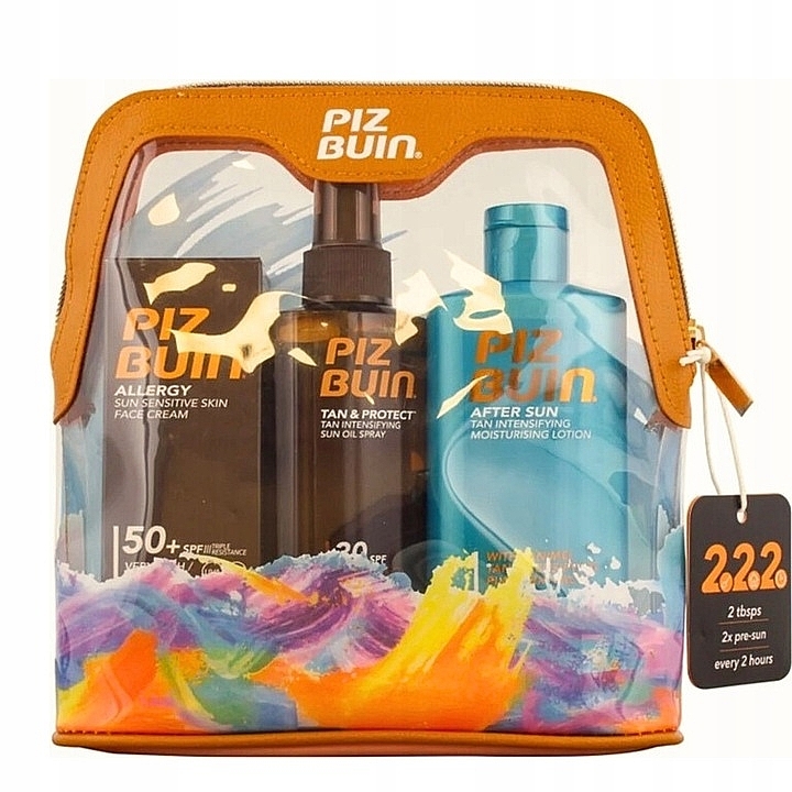 Zestaw - Piz Buin Travel Bag (f/cr 50 ml + b/spr 150 ml + b/lot 200 ml) — Zdjęcie N1