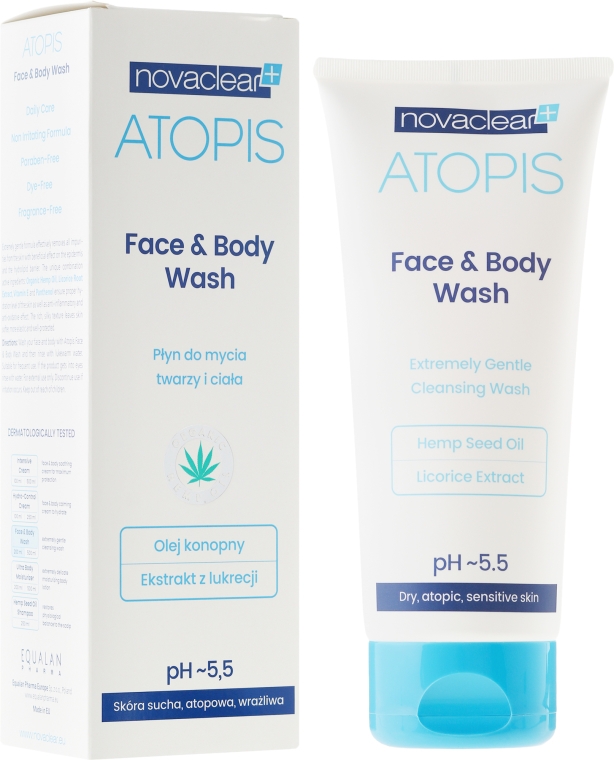 Delikatny płyn do mycia twarzy i ciała - Novaclear Atopis Face & Body Wash — Zdjęcie N2