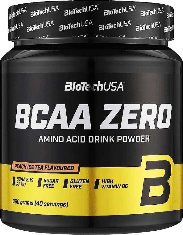 Kompleks aminokwasów o smaku mrożonej herbaty brzoskwiniowej - BioTechUSA BCAA Zero Peach Ice Tea Amino Acid Drink Powder  — Zdjęcie N1