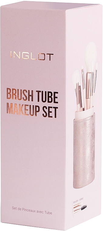 Zestaw pędzli do makijażu, 6 szt., w złotym etui - Inglot Brush Tube Makeup Set — Zdjęcie N5