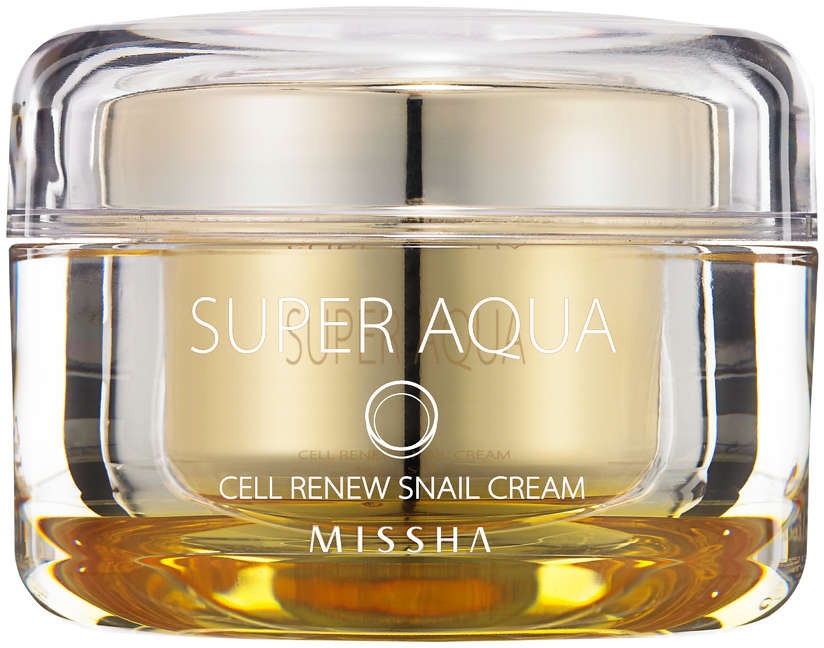 Krem do twarzy z wyciągiem ze śluzu ślimaka - Missha Super Aqua Cell Renew Snail Cream