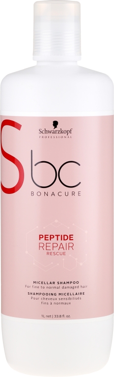 Micelarny szampon do włosów normalnych i zniszczonych - Schwarzkopf Professional Bonacure Peptide Repair Micellar Shampoo — Zdjęcie N3