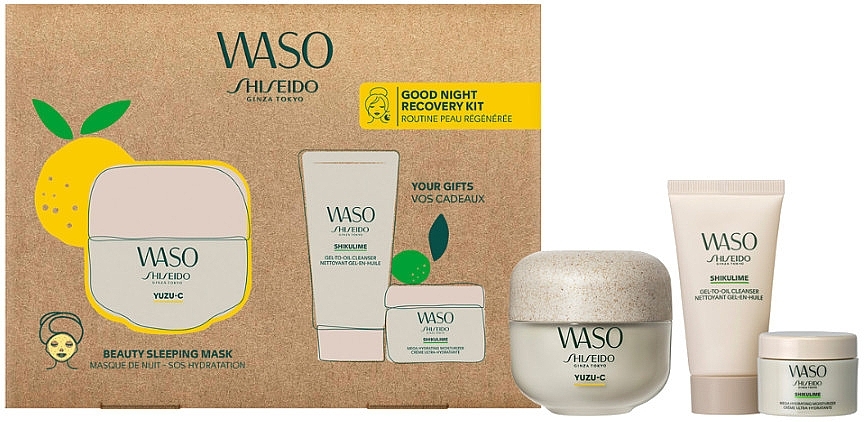 Zestaw - Shiseido (f/mask/50ml + gel-to-oil clean/30ml + f/cr/15ml)