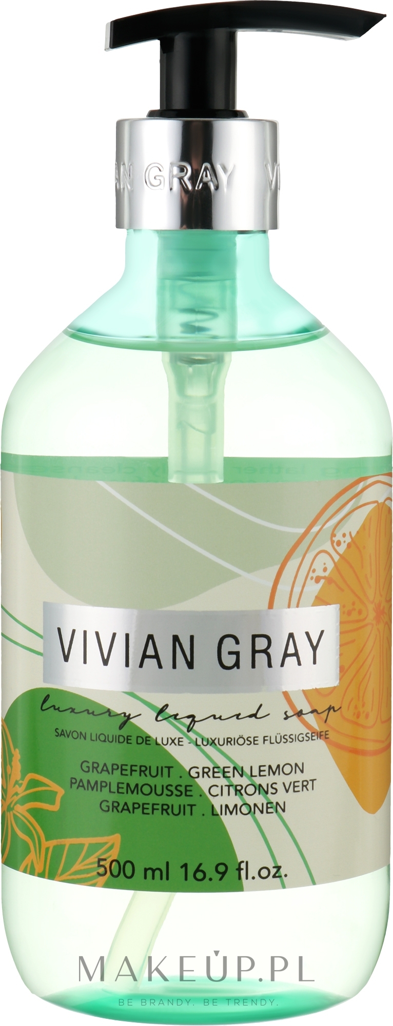 Mydło w płynie do rąk Grejpfrut i zielona cytryna - Vivian Gray Liquid Soap Grapefruit & Green Lemon — Zdjęcie 500 ml