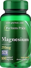 Suplement diety Magnez, 250 mg - Puritan's Pride Magnesium 250 mg — Zdjęcie N1