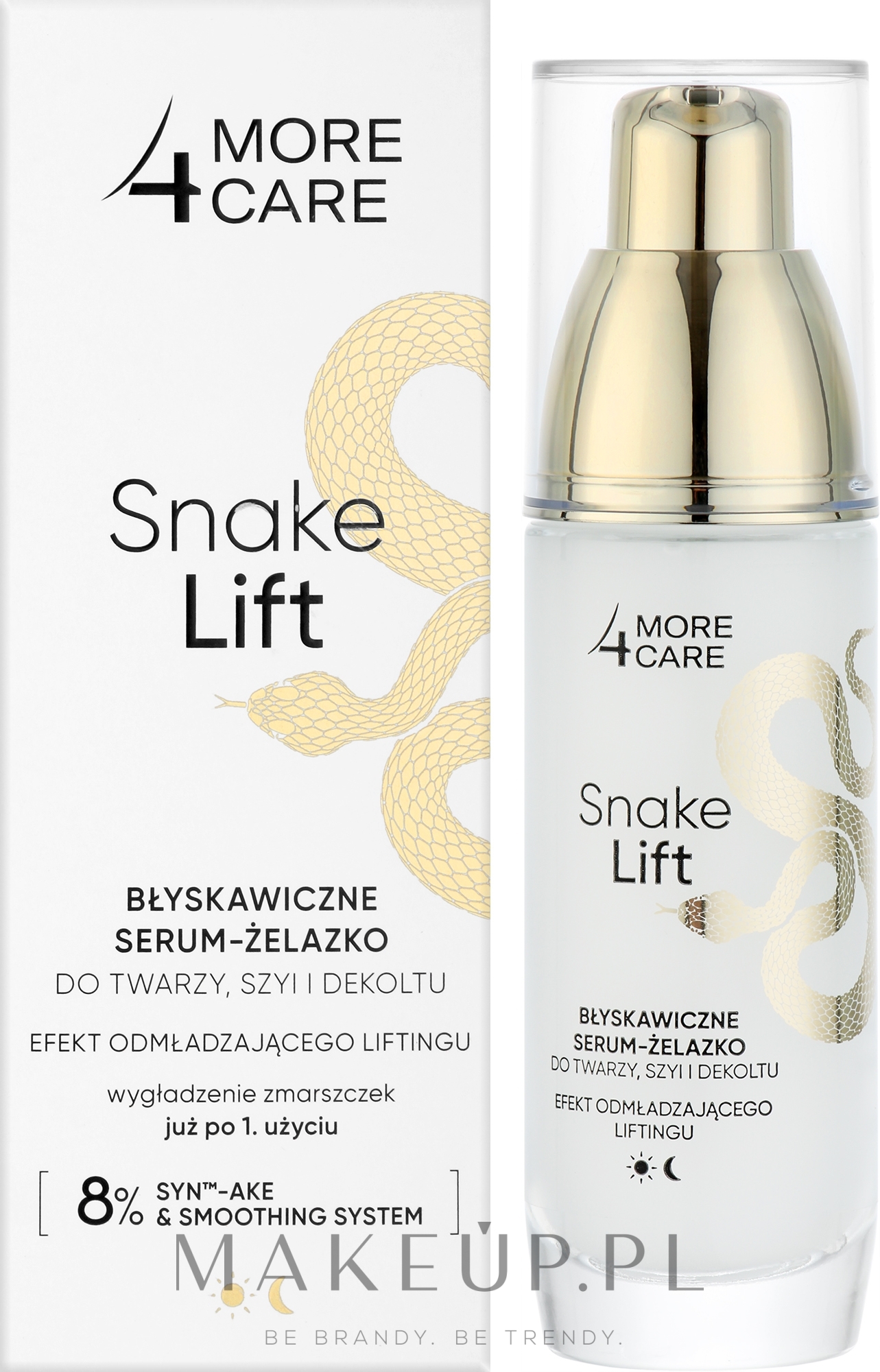 Błyskawiczne serum-żelazko do twarzy, szyi i dekoltu - More4Care Snake Lift Instant Serum — Zdjęcie 35 ml
