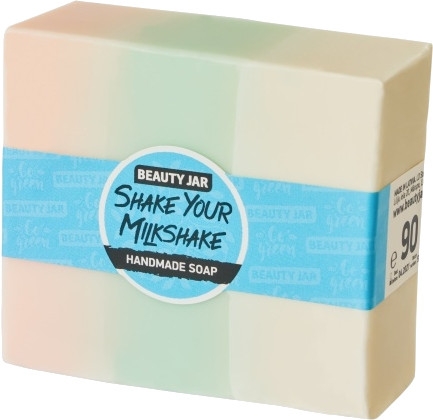 Glicerynowe mydło w kostce o zapachu truskawek ze śmietaną - Beauty Jar Shake Your Milkshake Handmade Soap — фото N1