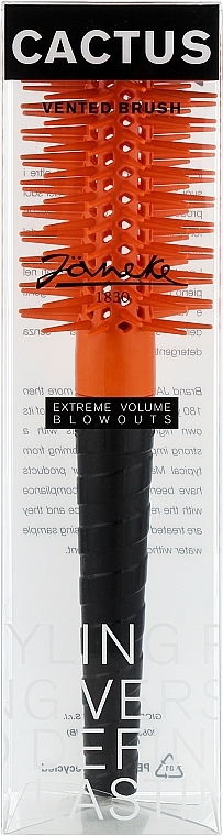 Szczotka do modelowa, czarno-pomarańczowa - Janeke Cactus Vented Brush Orange — Zdjęcie N2