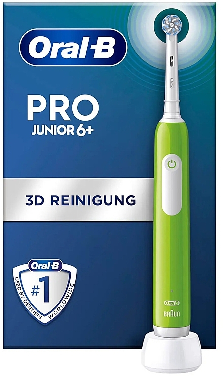 Elektryczna szczoteczka do zębów, zielona - Oral-B Pro Junior 6+ — Zdjęcie N1