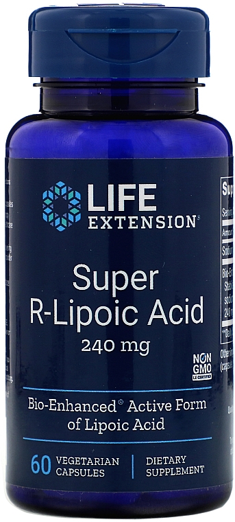 Suplement diety Kwas R-liponowy - Life Extension Super R-Lipoic Acid — Zdjęcie N1