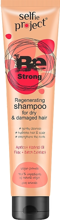 Nawilżający szampon do suchych i zniszczonych włosów - Selfie Project Be Strong Regenerating Shampoo — Zdjęcie N1