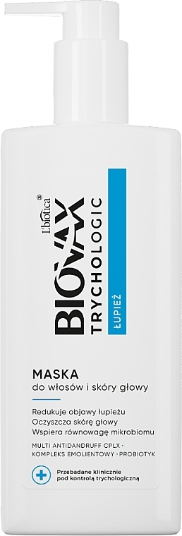 Maska do włosów i skóry głowy przeciw łupieżowi - L'biotica Biovax Trychologic Mask — Zdjęcie N1