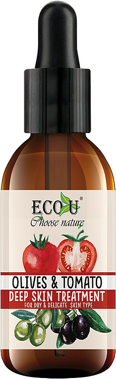 Intensywne serum do twarzy do skóry suchej i wrażliwej Oliwki i pomidor - Eco U Face Serum — Zdjęcie N1