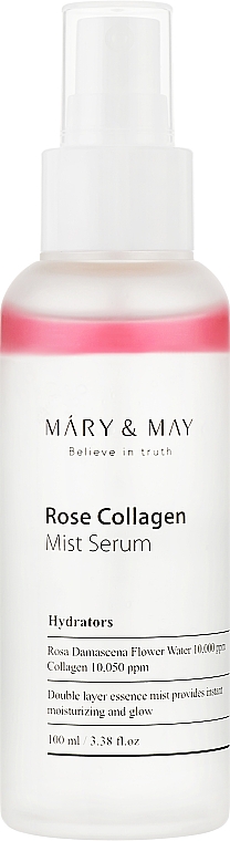 Serum w mgiełce do twarzy z ekstraktem z róży i kolagenem - Mary & May Marine Rose Collagen Mist Serum — Zdjęcie N1