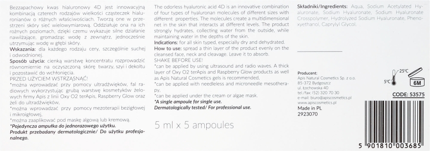 Nawilżające ampułki do twarzy - APIS Professional 4D Hyaluron Concentrate Ampule — Zdjęcie N3